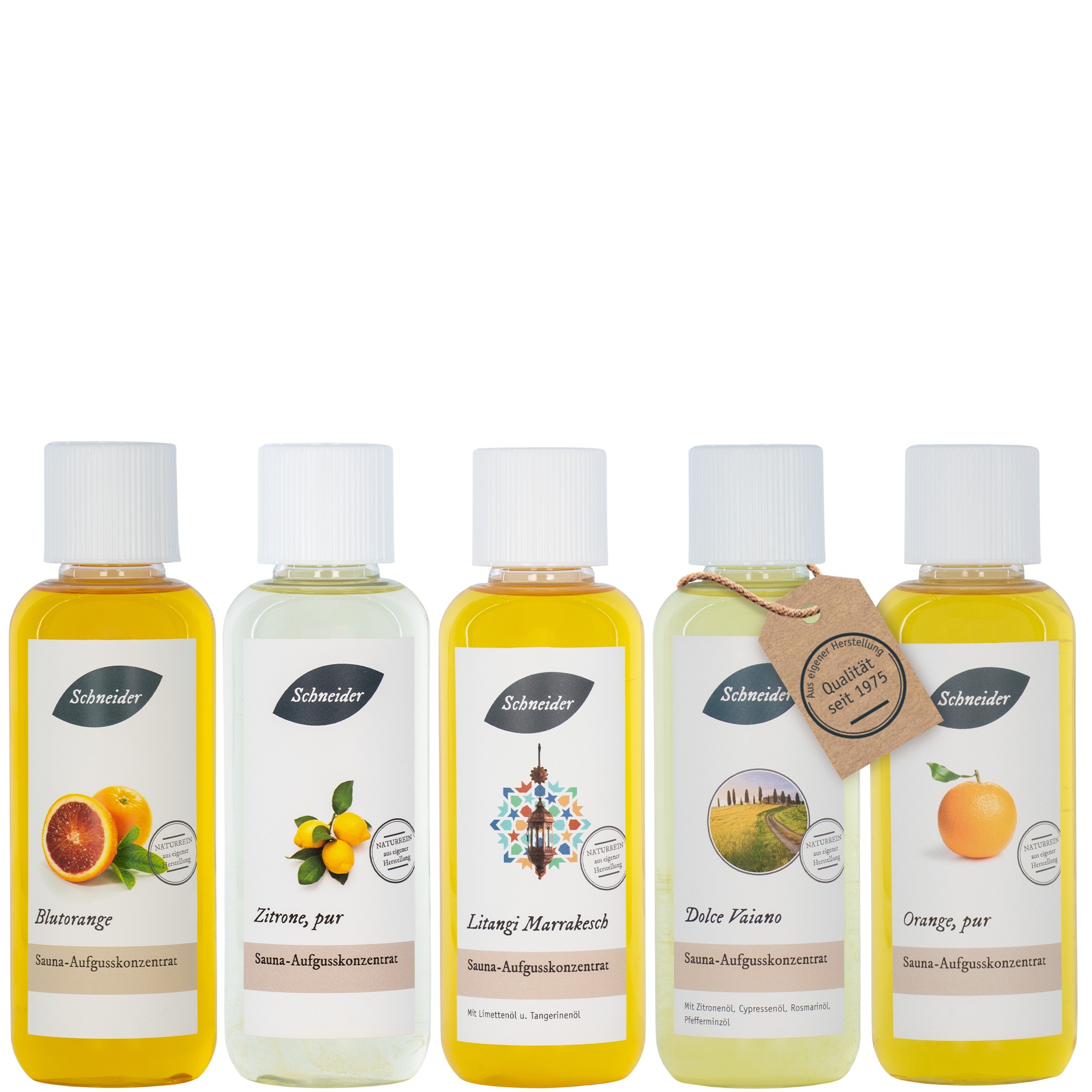 Saunaaufguss-Set Zitrusecke 5 x 250 ml